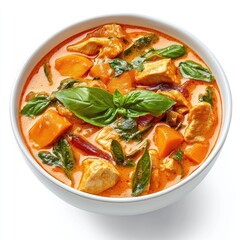 Spicy Thai chicken curry and healthy chicken noodle soup are both delicious meals served in bowls