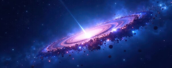 Explosion Blue Light Space With