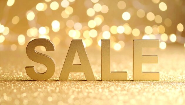 Gold sale letters on glitter background - Powered by Adobe