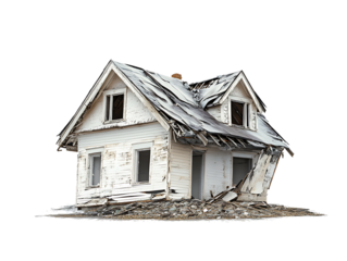 Dilapidated Home: A weathered home shows signs of aging, evoking themes of neglect, abandonment, and the passage of time. Its dilapidated facade whispers tales of a bygone era.