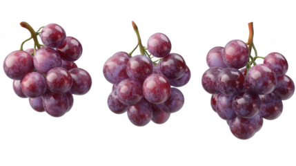 Bunches of fresh red grapes sit together, highlighting their glossy surface and inviting appearance for snacking