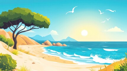 Obraz premium Landscape summer beach scenery.