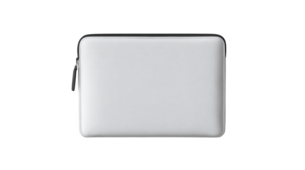 High quality photo of white textured square pouch isolated on transparent background.