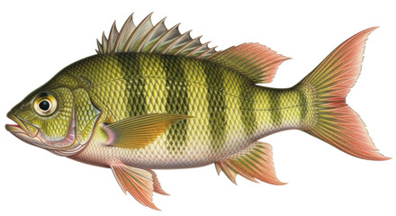 Isolated Yellow Perch Fish