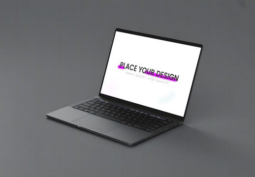 Modern Laptop Mockup on Dark Background