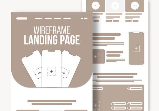 Modern Mobile App Showcase Landing Page Wireframe