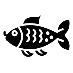Stylized Black and White Image of a Fish with Unique Markings