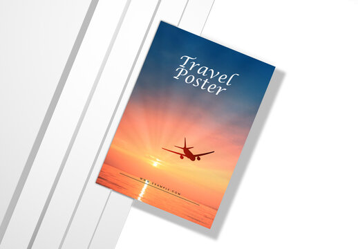 Top View Travel A4 Mockup