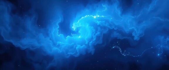 Swirling nebula of deep blues and electric shades, creating a dynamic, ethereal texture, teal, backdrop, contemporary