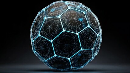 Futuristic soccer ball with glowing network - Powered by Adobe