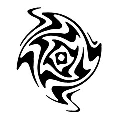 Abstract hypnotic swirl pattern. Dynamic black and white circular design