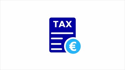 Tax form with euro symbol. tax icon beautiful logotype background. flat design tax from.