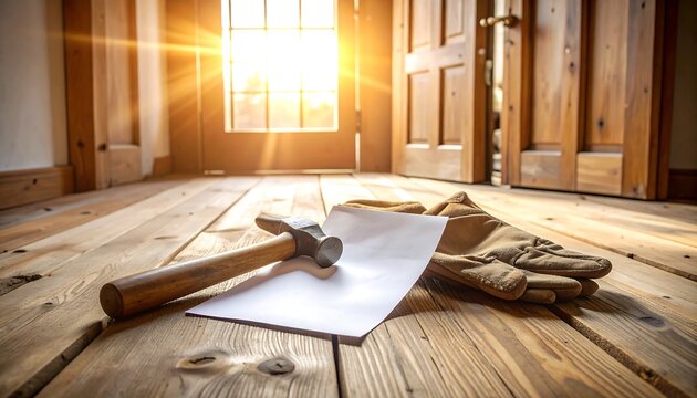 Renovation Project Wooden Floor With Tools