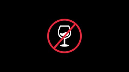 No wine glass sign. prohibition sign of drink wine illustration background.