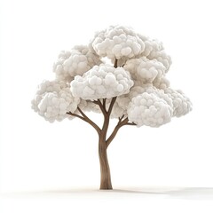 Stylized White Cottonwood Tree: 3D Render