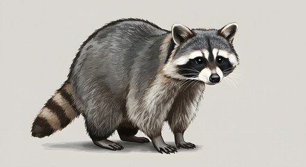 Obraz premium Watercolor Illustration of a Curious Raccoon