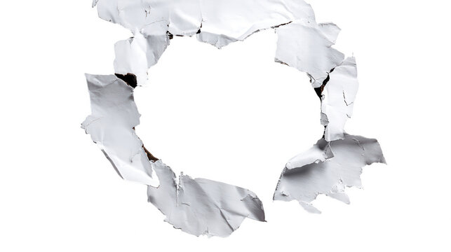 High quality photo of torn paper ring isolated on transparent background.