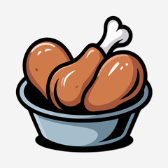 Chicken drawing style vector illustration