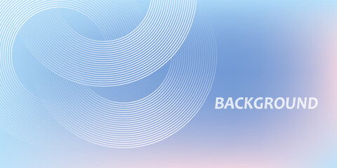 Abstract circle lines on light blue background. Geometric stripe line art design for poster, brochure, cover, website, header, web banner, presentation. Vector Eps 10