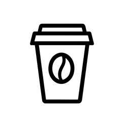 Coffee cup outline illustration on transparent background  
