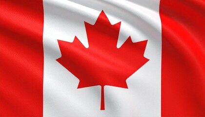 Canadian flag with centered red maple leaf flanked by vertical red bands on white field.