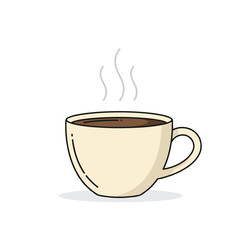 Obraz premium Warm coffee cup with steam on transparent background 