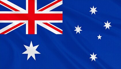 Fototapeta premium Australian flag on blue field featuring Union Jack, Commonwealth Star, and Southern Cross constellation.
