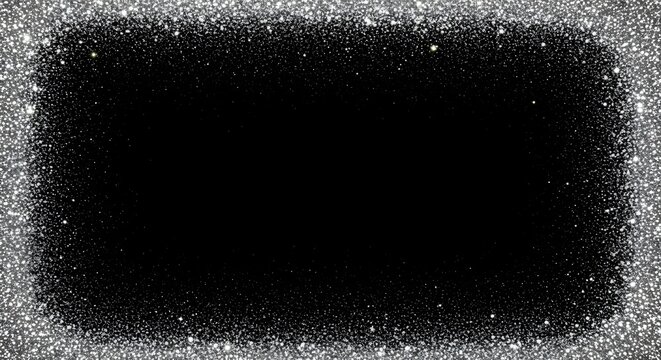 black background with silver glitter around the edges, perfect for luxury and festive designs. - Powered by Adobe