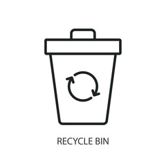 Recycle bin thin line vector icons.