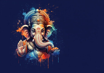 Obraz premium illustration of Lord Ganpati background for Ganesh Chaturthi festival poster design