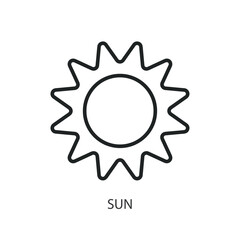 Sun thin line vector icons.