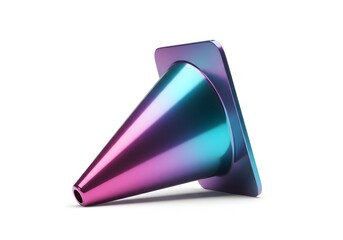 Futuristic Gradient-colored Safety Cone Icon: Digital Design