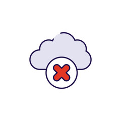 Cloud Data Error icon design with white background stock illustration