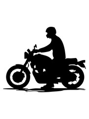 Fototapeta premium Vector art of silhouette of a man riding a motorcycle wearing a helmet isolated on transparent background