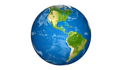 Fototapeta premium Illustration of planet Earth showcasing the American continents in detail