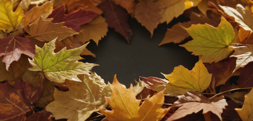 Fototapeta premium Many maple trees in autumn colors