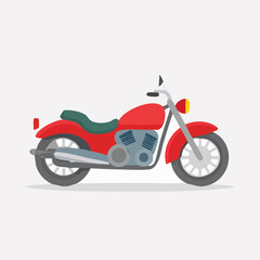Obraz premium Drawing of a Red Custom Motorcycle with Green Accents - AI Generated