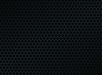 Dark Hexagonal Pattern Vector Background with Modern Tech Design