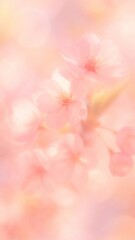 Delicate pink cherry blossoms dreamscape.