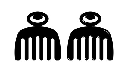 Duafe, Adinkra Symbol, black isolated silhouette