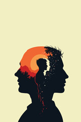 Head, Inner Child, Child, Fear, Relationship, Childhood, Man, Woman, Trauma, Father, Son, Fight, Love, Vector, Artwork