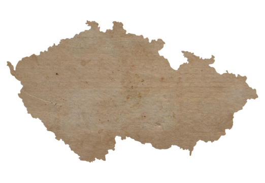 map of Czech Republic on old brown grunge paper