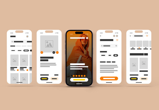 Modern Mobile App Wireframe Template Design
