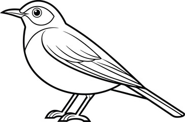 Obraz premium Stylized Bird Illustration Birdie Outline Drawing Simplicity Black And White Minimal vector illustration