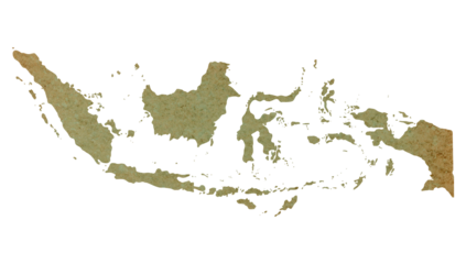 map of Indonesia on old green grunge paper