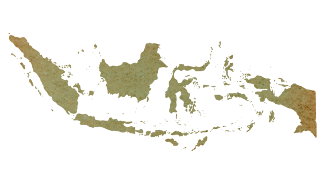 map of Indonesia on old green grunge paper