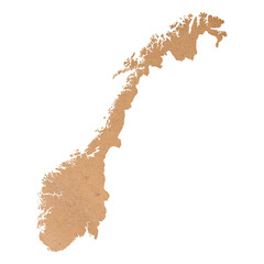 map of Norway on old brown grunge paper