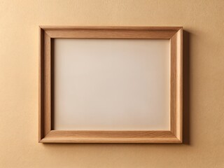Wooden Frame on a Rough Plaster Wall