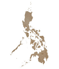 map of Philippines on old brown grunge paper