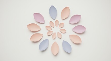 Pastel Petal Mandala: Elegant Paper Art Design for Branding and Decor